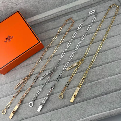 [Stellar Jewelry]FULL PAVE PIG NOSE CLASP NECKLACE