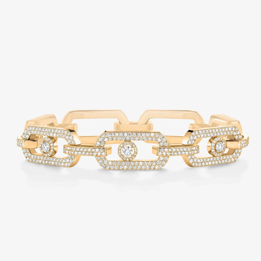 [Stellar Jewelry]Large Full Diamond Unisex Sliding Bracelet with Moissanite