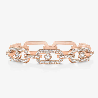 [Stellar Jewelry]Large Full Diamond Unisex Sliding Bracelet with Moissanite