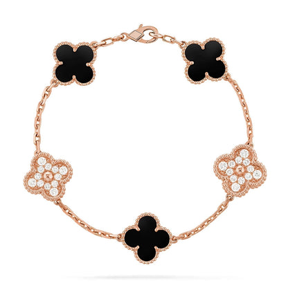 [Stellar Jewelry] CLOVER 5 MOTIF ONYXS BRACELET COLLECTION
