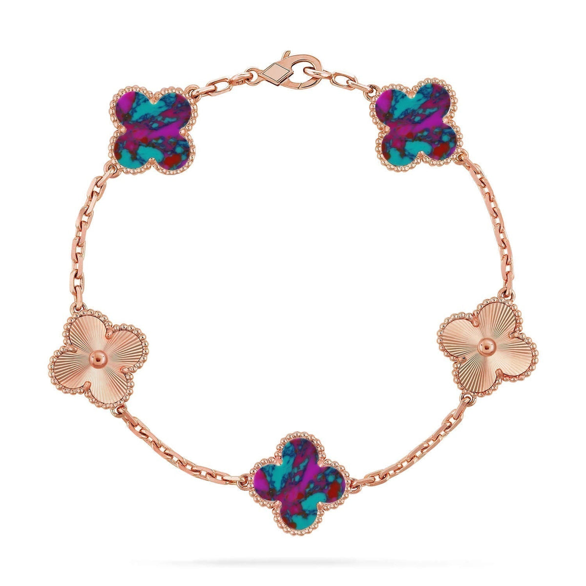 [Stellar Jewelry]CLOVER 5 MOTIF COLOR GEMSTONES BRACELET COLLECTION