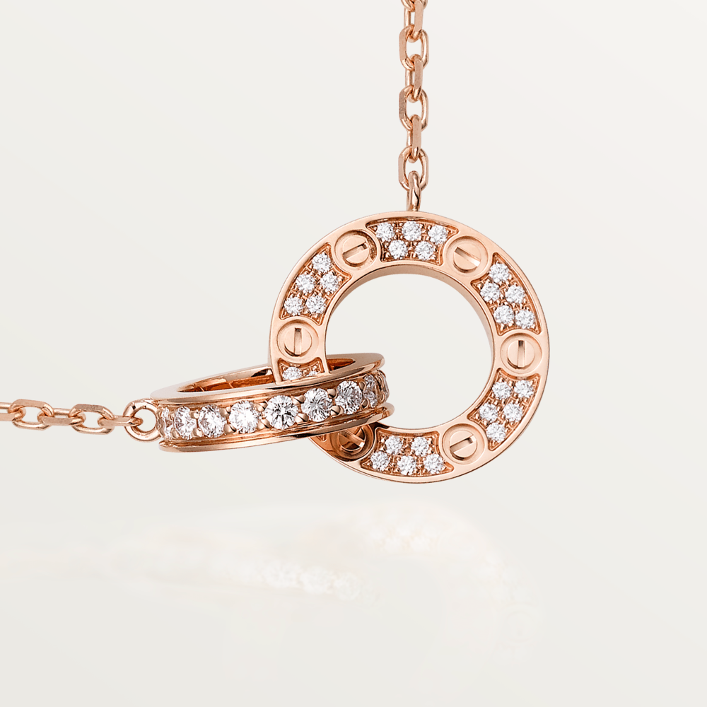 [Stellar Jewelry]LOVE  FULL DIAMOND PENDANT NECKLACE
