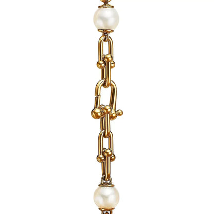 [Stellar jewels]LINK BRACELET GOLD WITH FRESHWATER PEARLS