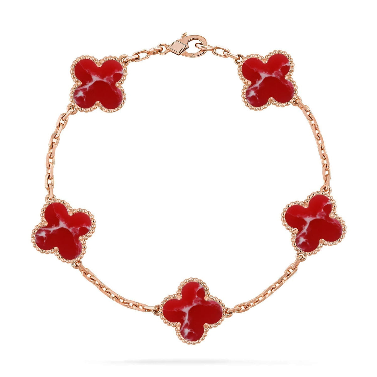 [Stellar Jewelry]CLOVER 5 MOTIF RED PATTERN BRACELET COLLECTION