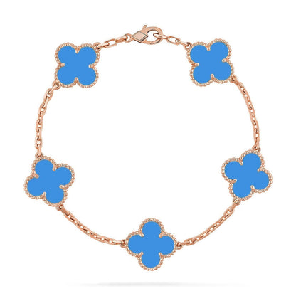 [Stellar Jewelry] CLOVER 5 MOTIF BLUE AGATE BRACELET COLLECTION