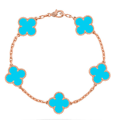 [Stellar Jewelry] CLOVER 5 MOTIF TURQUOISE BRACELET COLLECTION
