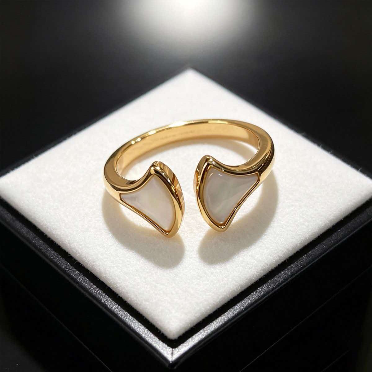 [Stellar Jewelry]BVLGARI Double Fan Open-Faced Ring