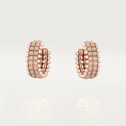 [Stellar Jewelry]CLASH 9.2MM FULL DIAMOND DOUBLE ROW EARRINGS