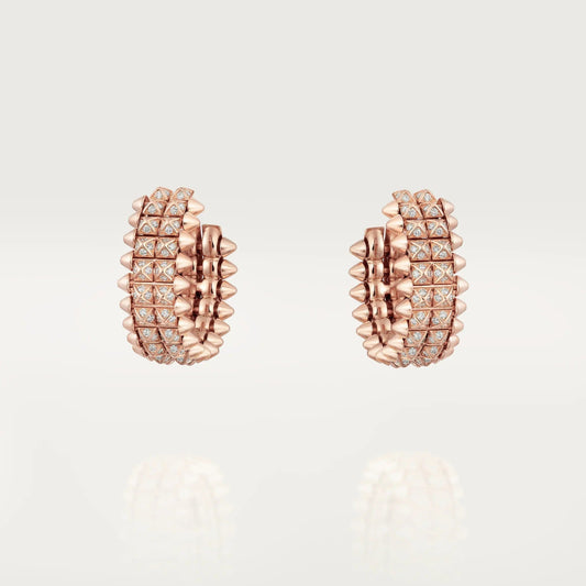 [Stellar Jewelry]CLASH 9.2MM FULL DIAMOND DOUBLE ROW EARRINGS
