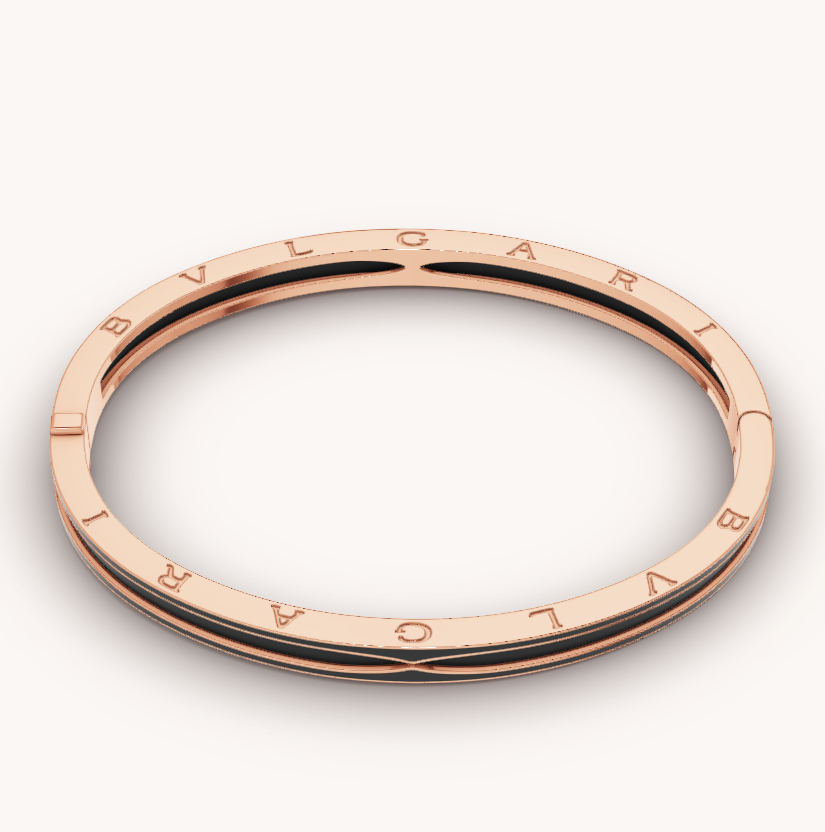 [Stellar Jewelry]ZERO 1 PINK GOLD WITH MATTE BLACK CERAMIC BRACELET