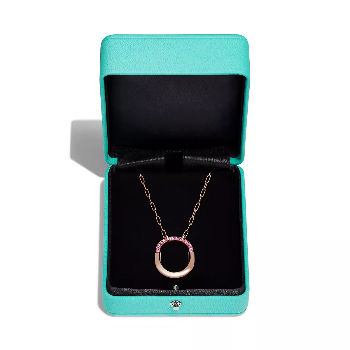 [Stellar jewels]LOCK MEDIUM PENDANT PINK DIAMOND PINK GOLD NECKLACE