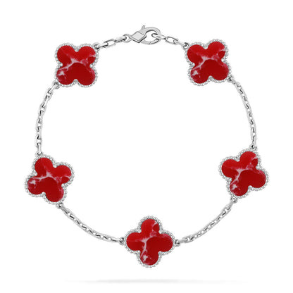 [Stellar Jewelry]CLOVER 5 MOTIF RED PATTERN BRACELET COLLECTION