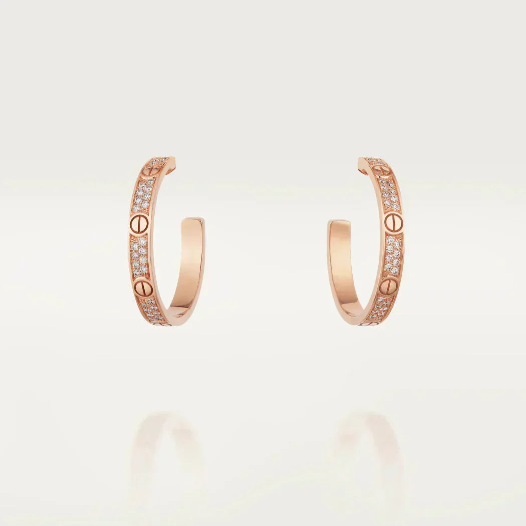 [Stellar Jewelry]LOVE EARRINGS 3.6MM DIAMOND PAVED