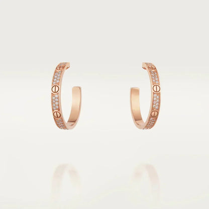 [Stellar Jewelry]LOVE EARRINGS 3.6MM DIAMOND PAVED