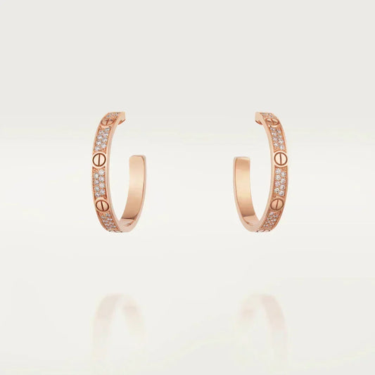[Stellar Jewelry]LOVE EARRINGS 3.6MM DIAMOND PAVED