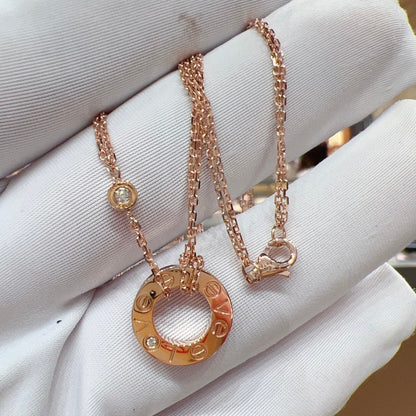 [Stellar Jewelry]LOVE NECKLACE 16MM 2 DIAMONDS