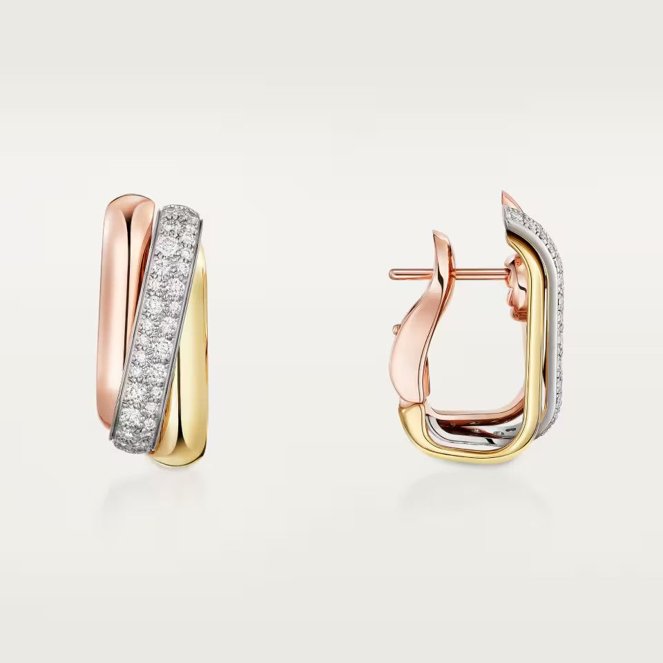 [Stellar Jewelry]TRINITY HALF DIAMOND  CUSHION EARRINGS
