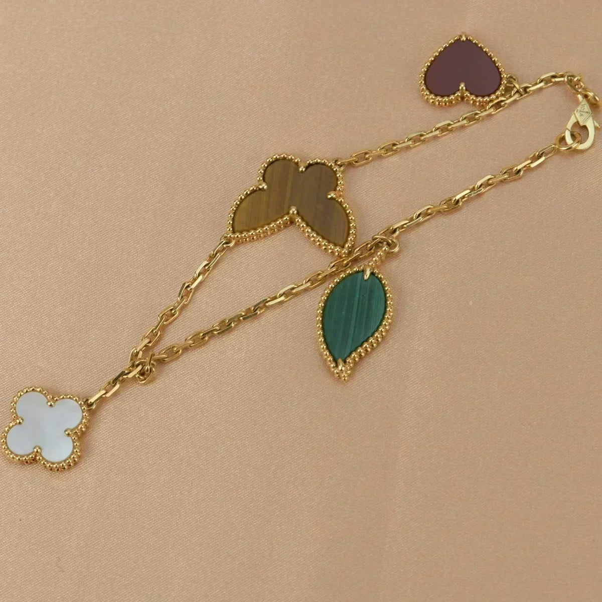 [Stellar Jewelry]LUCKY SPRING 5 MOTIF GOLD BRACELET