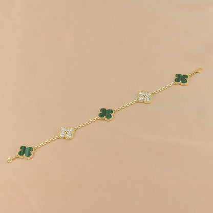 [Stellar Jewelry] CLOVER 5 MOTIF MALACHITE BRACELET COLLECTION
