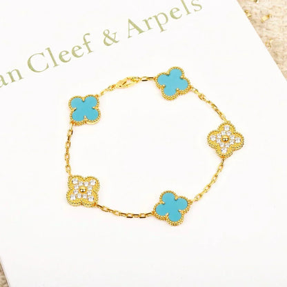 [Stellar Jewelry] CLOVER 5 MOTIF TURQUOISE BRACELET COLLECTION
