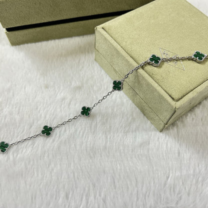 [Stellar Jewelry]CLOVER 6 MOTIF MALACHITE BRACELET