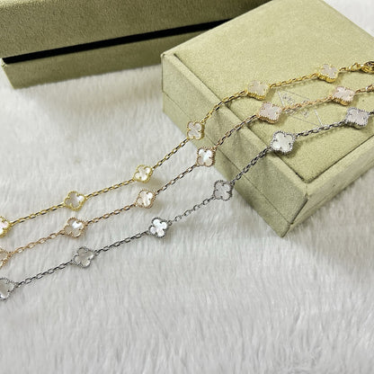 [Stellar Jewelry]CLOVER 6 MOTIF WHITE MOP BRACELET