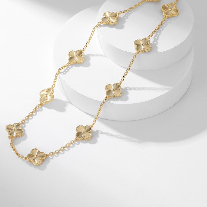 [Stellar Jewelry]CLOVER 10 MOTIFS LASER NECKLACE