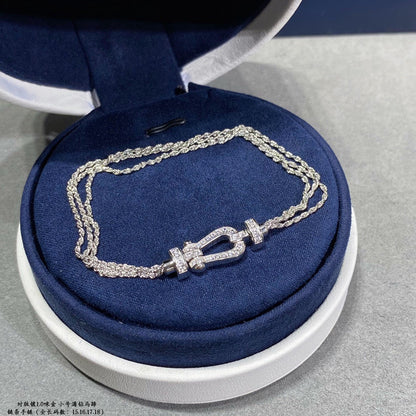 [Stellar Jewelry]FORCE SMALL HORSESHOE  DIAMOND CHAIN ROPE BRACELET