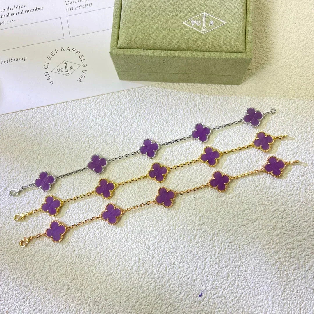 [Stellar Jewelry] CLOVER 5 MOTIF VIOLET BRACELET COLLECTION