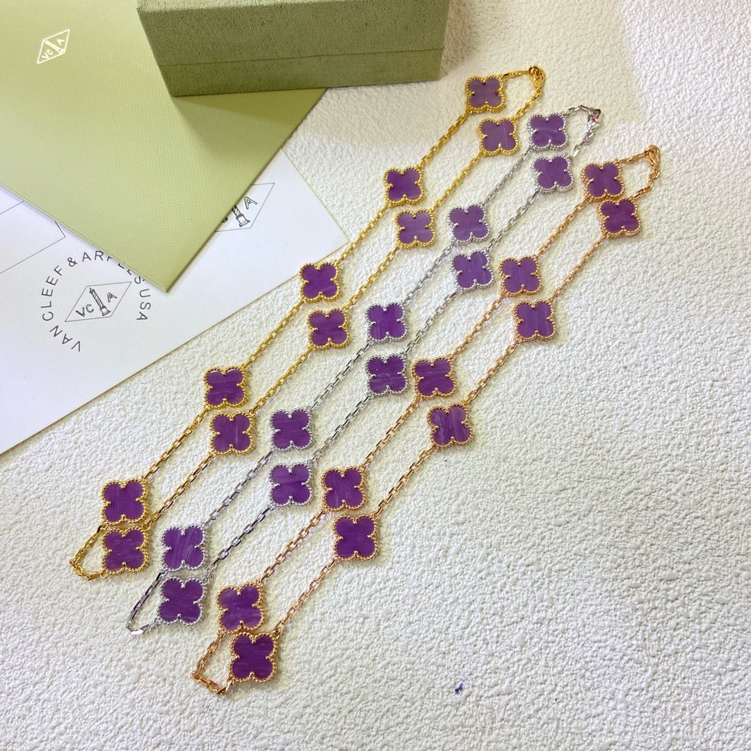 [Stellar Jewelry Jewelry]CLOVER 10 MOTIFS  PURPLE VIOLET  NECKLACE