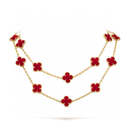[Stellar Jewelry]CLOVER 20 MOTIFS CARNELIAN NECKLACE