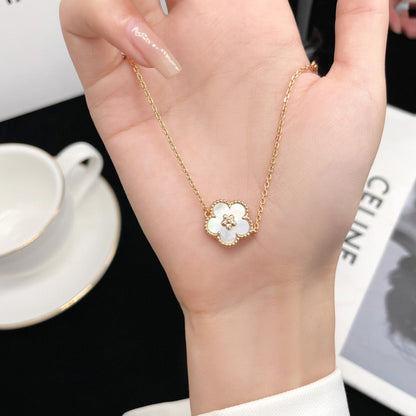 [Stellar Jewelry]LUCKY  WHITE MOP  PLUM BLOSSOM NECKLACE