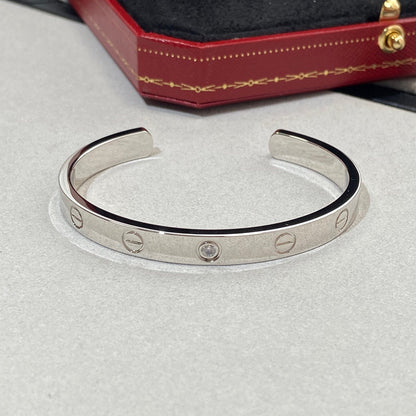 [Stellar Jewelry]LOVE BRACELET 6.1MM 1 DIAMOND OPEN CUFF