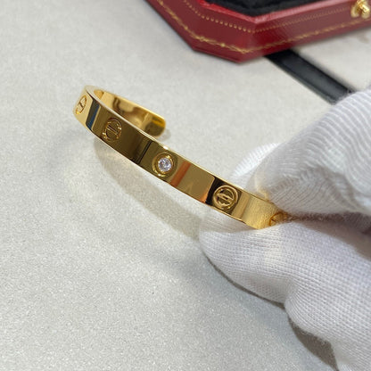 [Stellar Jewelry]LOVE BRACELET 6.1MM 1 DIAMOND OPEN CUFF