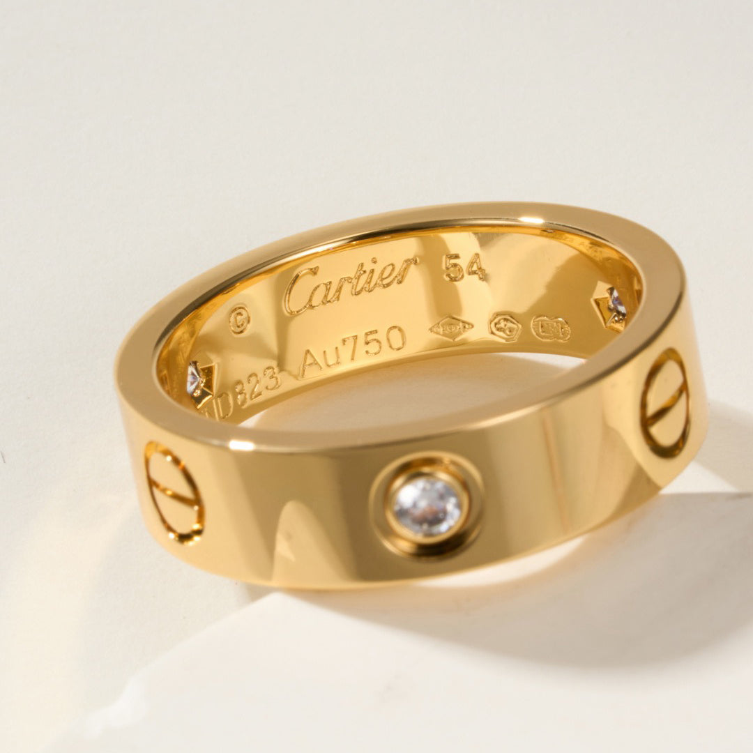 [Stellar Jewelry]LOVE 4MM 1 DIAMOND RING
