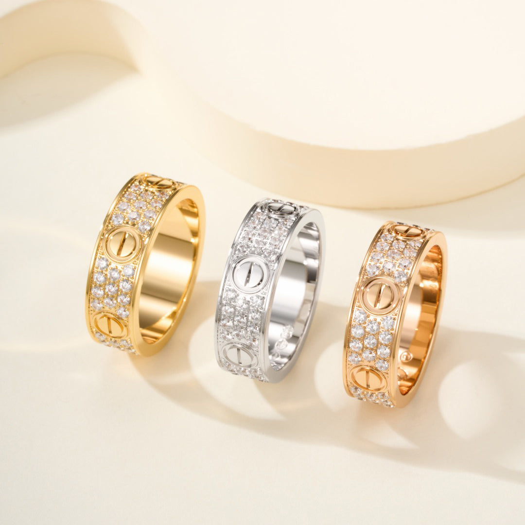 [Stellar Jewelry]LOVE RING 5.5MM DIAMONDS PAVED