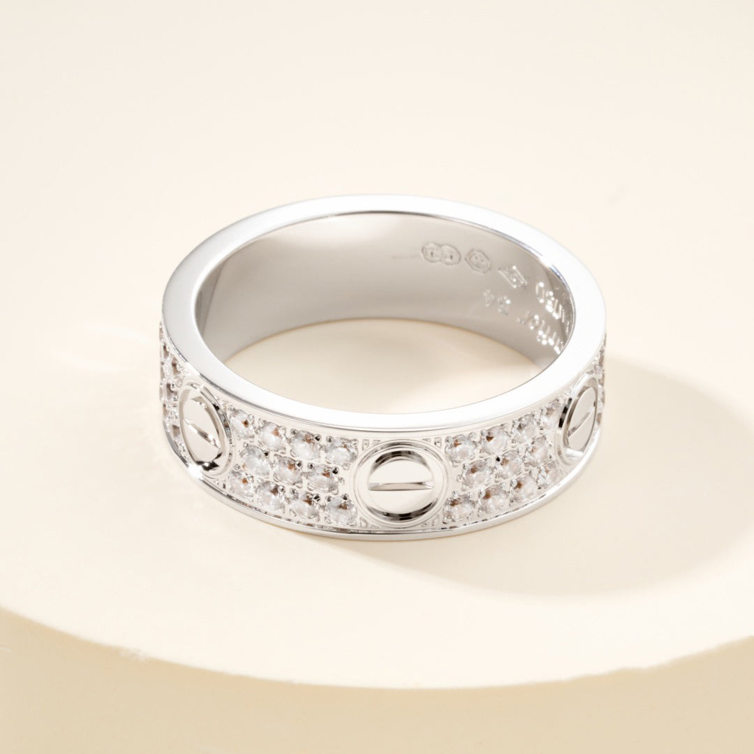 [Stellar Jewelry]LOVE RING 5.5MM DIAMONDS PAVED