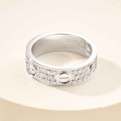 [Stellar Jewelry]LOVE RING 5.5MM DIAMONDS PAVED