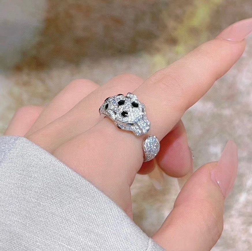 [Stellar Jewelry]PANTHERE SPOTTED FULL DIAMOND MEDIUM RING