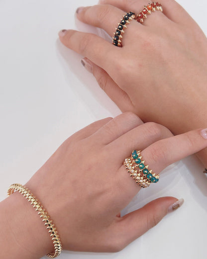 [Stellar Jewelry]CLASH 7.9MM AGATE CHALCEDONY RING