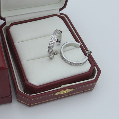 [Stellar Jewelry]LOVE EARRINGS 3.6MM DIAMOND PAVED