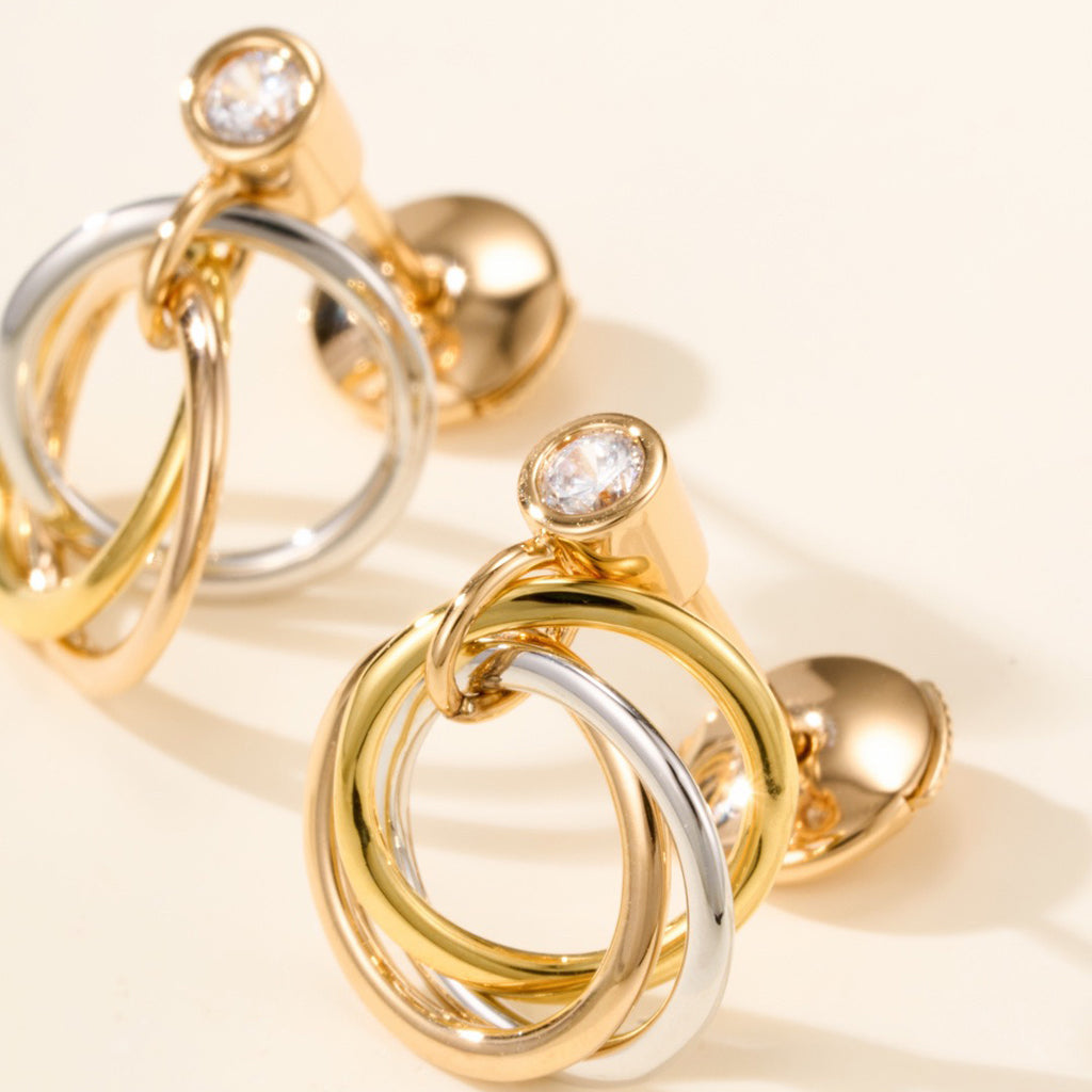 [Stellar Jewelry]TRINITY ON DIAMOND  EARRINGS