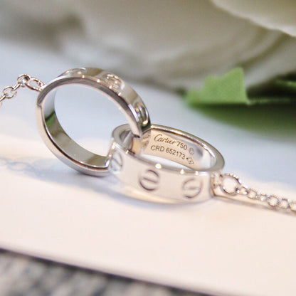 [Stellar Jewelry]LOVE DOUBLE RING NECKLACE