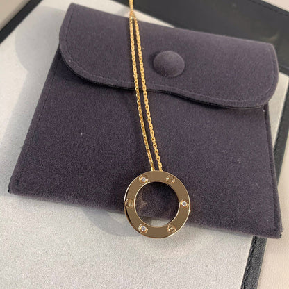 [Stellar Jewelry]LOVE NECKLACE 16MM 3 DIAMONDS