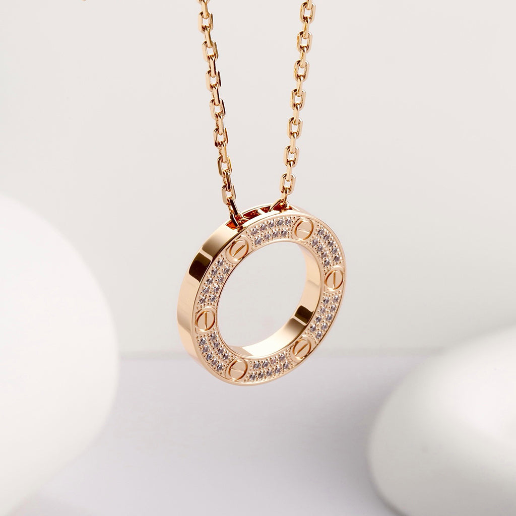 [Stellar Jewelry]LOVE NECKLACE 16MM  FULL DIAMOND