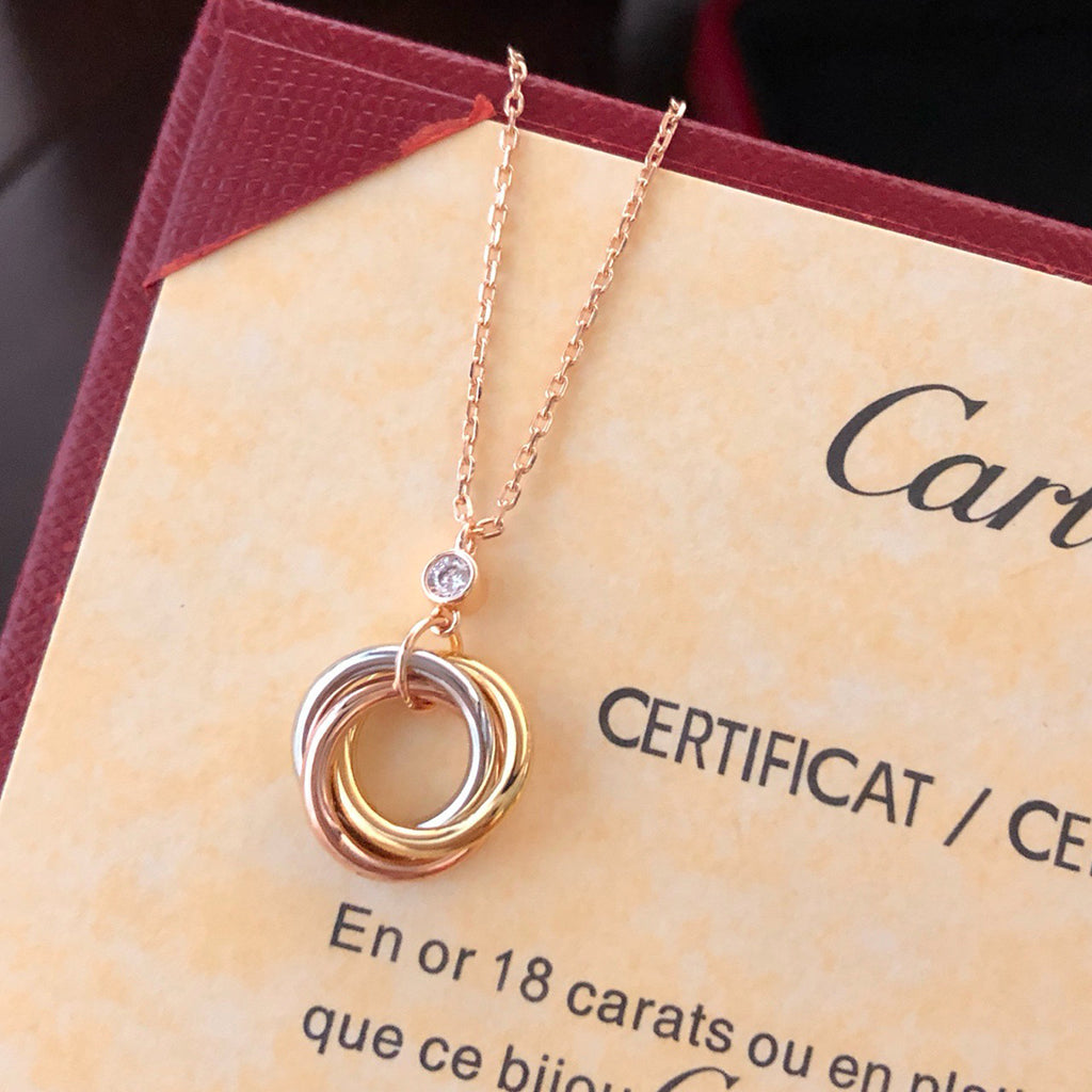 [Stellar Jewelry]TRINITY  NECKLACE 1 DIAMOND
