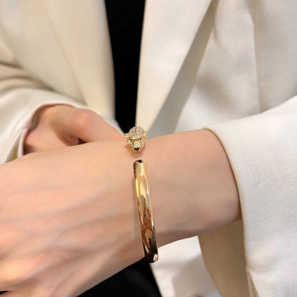[Stellar Jewelry]PANTHERE HALF DIAMOND OPEN BRACELET
