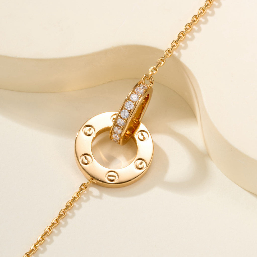 [Stellar Jewelry]LOVE DOUBLE RING FULL DIAMOND BRACELET