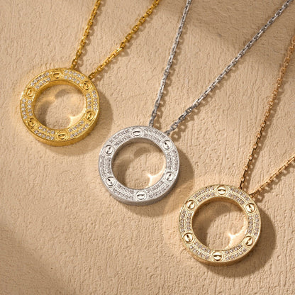 [Stellar Jewelry]LOVE NECKLACE 16MM  FULL DIAMOND