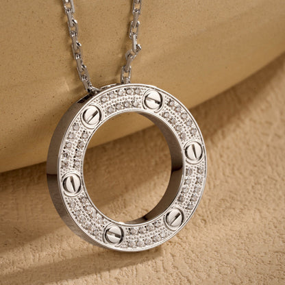 [Stellar Jewelry]LOVE NECKLACE 16MM  FULL DIAMOND
